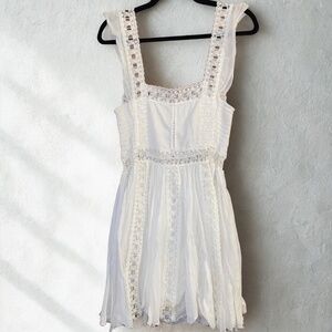 Free People White Lace Mini Dress
